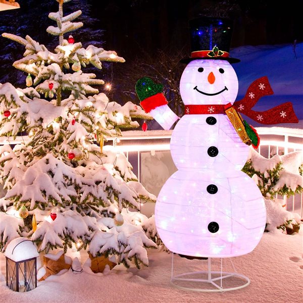 Costway 6-ft Pre-lit Christmas Snowman Decoration with 8 Lighting and 4 Brightness Modes