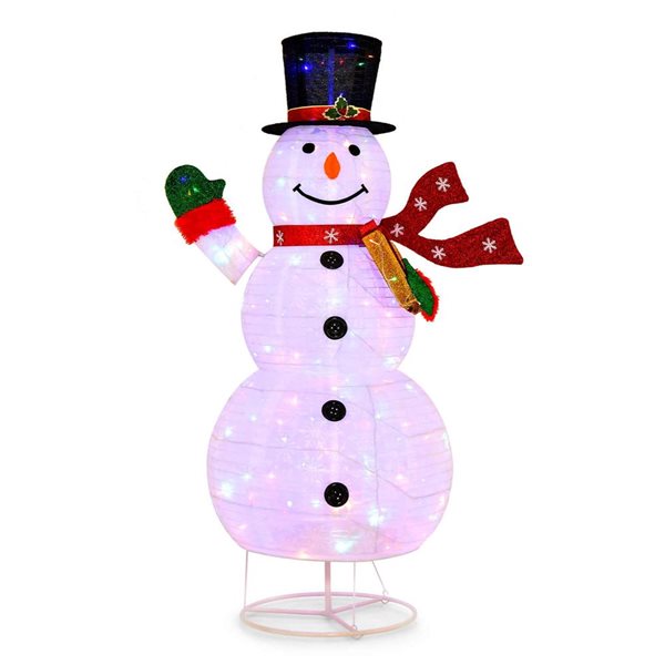 Costway 6-ft Pre-lit Christmas Snowman Decoration with 8 Lighting and 4 Brightness Modes