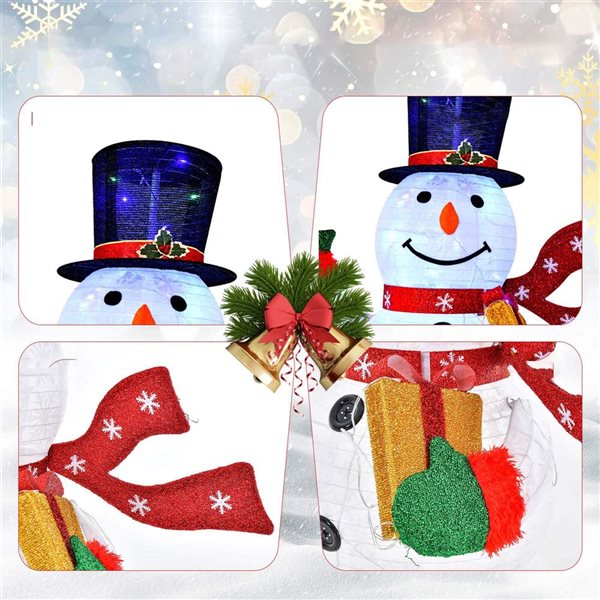 Costway 6-ft Pre-lit Christmas Snowman Decoration with 8 Lighting and 4 Brightness Modes