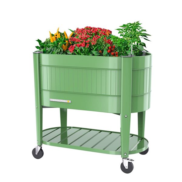 Permasteel 40 L x 40 H x 21-in D Steel Elevated Garden Bed with EnGrow Technology - Olive