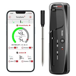 ThermoPro TempSpike Lite 500-ft Wireless Bluetooth Meat Thermometer for Grilling and Smoking