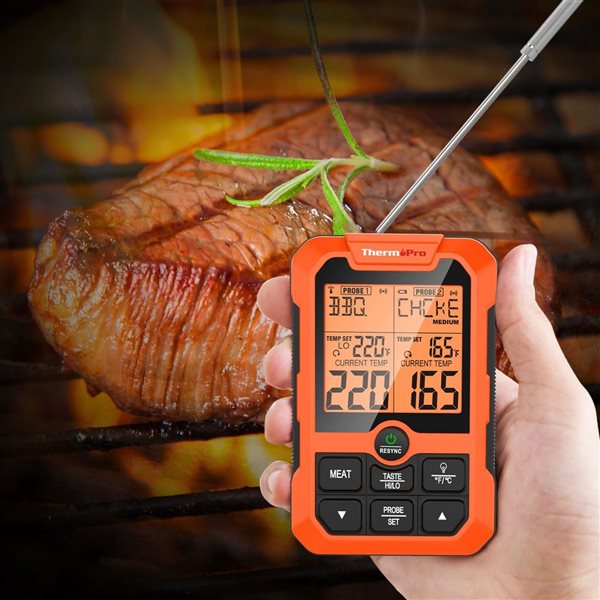 ThermoPro 500-ft Wireless Dual Probe Meat Thermometer for Smoker Oven, Grill