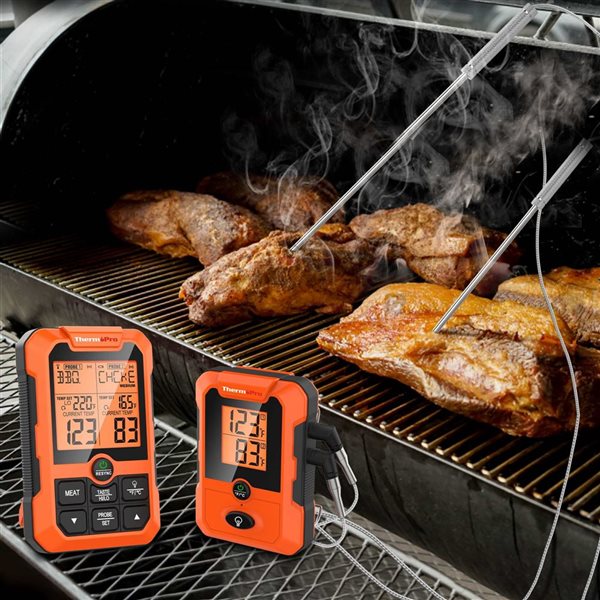 ThermoPro 500-ft Wireless Dual Probe Meat Thermometer for Smoker Oven, Grill