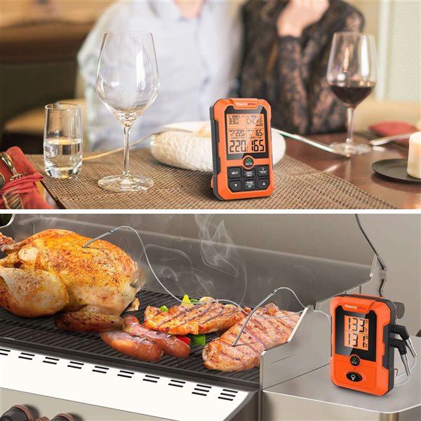 ThermoPro 500-ft Wireless Dual Probe Meat Thermometer for Smoker Oven, Grill