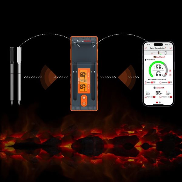 ThermoPro Twin TempSpike 500-ft Truly Wireless Meat Thermometer with 2 Probes and Signal Booster