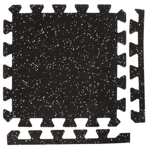 everhome 18 x 18-in 6-Pack Black Rubber Gym Floor Tile Set