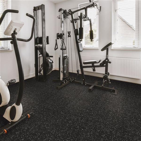 everhome 18 x 18-in 6-Pack Black Rubber Gym Floor Tile Set