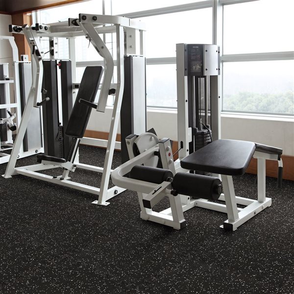 everhome 18 x 18-in 8-Pack Black Rubber Gym Floor Tile Set