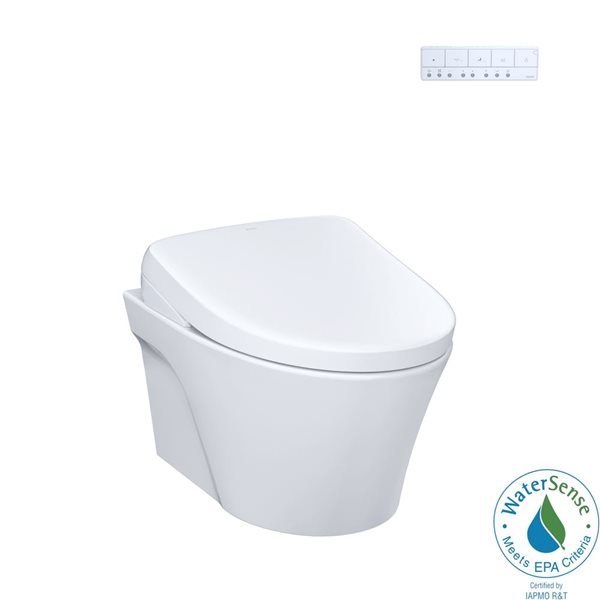 TOTO WASHLET+ AP Wall-Hung Elongated Toilet with S7 Bidet Seat and DuoFit In-Wall 0.9/1.28 GPF Dual-Flush Tank