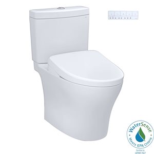 TOTO WASHLET+ Aquia IV Two-Piece Elongated Dual Flush 1.28/0.9 GPF Toilet and WASHLET S7A Contemporary Bidet