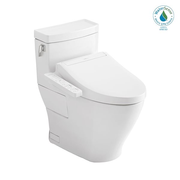 TOTOWASHLET+ Legato One-Piece Elongated 1.28 GPF Toilet and WASHLET C2 Bidet Seat - Cotton White