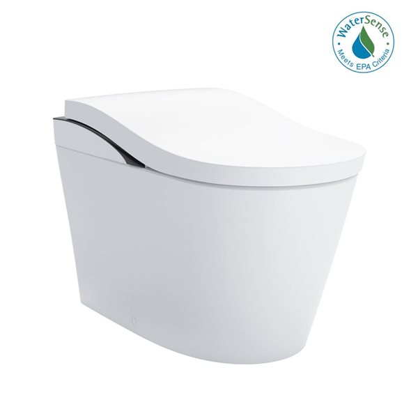 TOTO NEOREST LS Dual Flush 1.0 or 0.8 GF Integrated Bidet Toilet - Cotton White with Black Trim