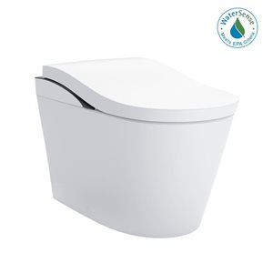 TOTO NEOREST LS Dual Flush 1.0 or 0.8 GF Integrated Bidet Toilet - Cotton White with Black Trim