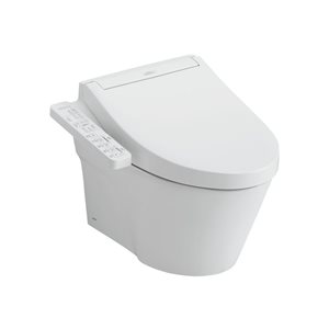 TOTO WASHLET+ AP Wall-Hung 0.9/1.28 GPF Dual-Flush Elongated Toilet and WASHLET C2 and DuoFit - Matte White