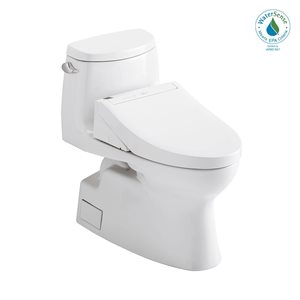 TOTO WASHLET+ Carlyle II One-Piece Elongated 1.28 GPF Toilet and WASHLET+ C5 Bidet Seat - Cotton White