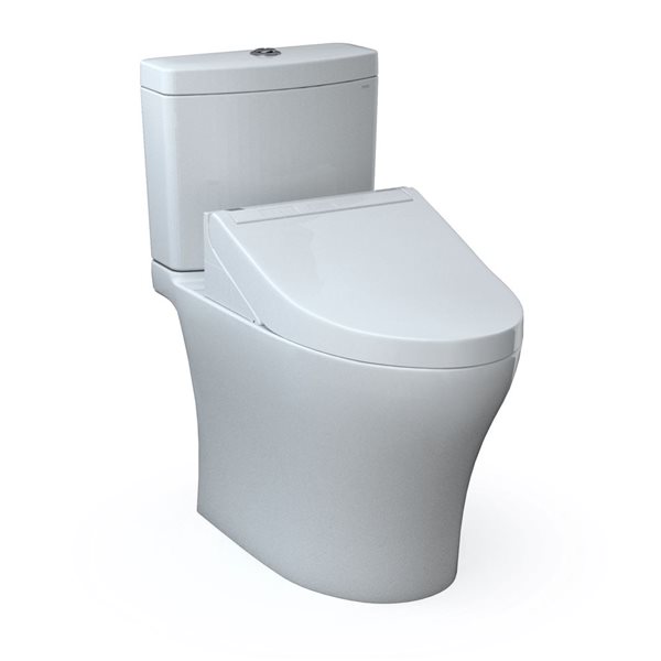 TOTOWASHLET+  Aquia IV Two-Piece Elongated Dual Flush 1.28/0.9 GPF Toilet and WASHLET C5 Bidet Seat - Cotton White