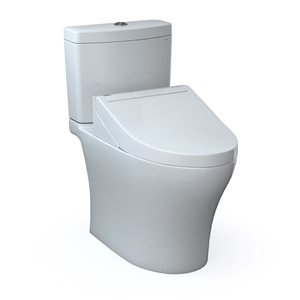 TOTOWASHLET+  Aquia IV Two-Piece Elongated Dual Flush 1.28/0.9 GPF Toilet and WASHLET C5 Bidet Seat - Cotton White