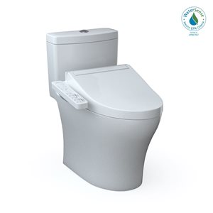 TOTO WASHLET+ Aquia IV One-Piece Elongated Dual Flush 1.28/0.9 GPF Toilet and WASHLET C2 Bidet Seat - Cotton White