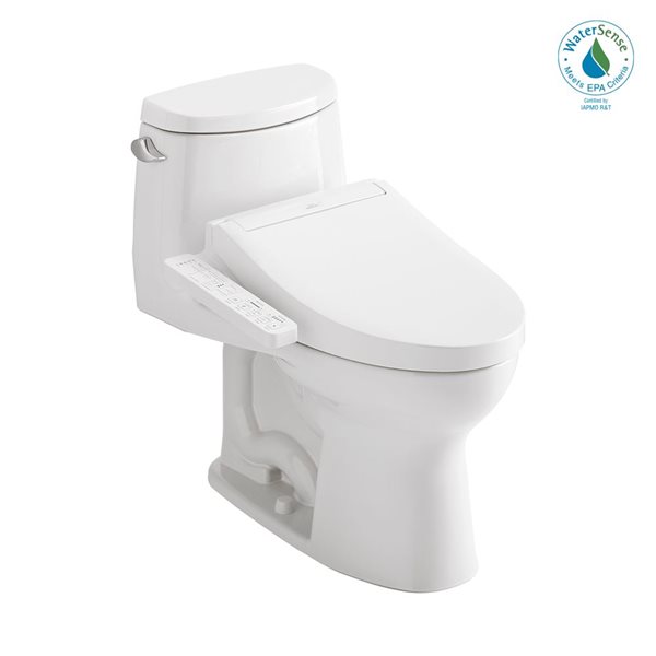 TOTO WASHLET+ UltraMax II One-Piece Elongated 1.28 GPF Toilet and WASHLET+ C2 Bidet Seat - Cotton White