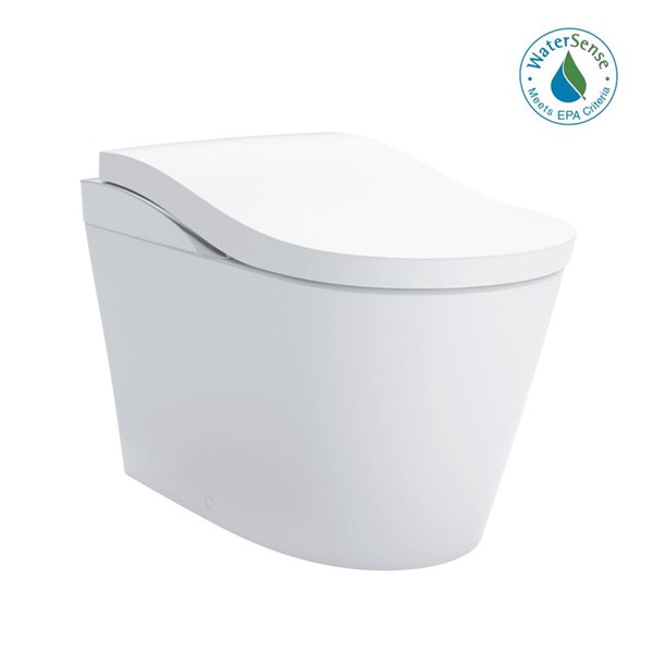 TOTO NEOREST LS Dual Flush 1.0 or 0.8 GF Integrated Bidet Toilet, Cotton White with Silver Trim