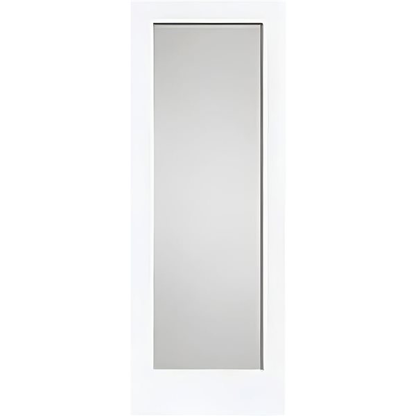 Garson 28-in x 80-in x 1 3/8-in 1-Panel Frosted Glass Solid Shaker Style Interior Door