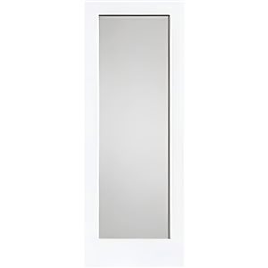 Garson 28-in x 80-in x 1 3/8-in 1-Panel Frosted Glass Solid Shaker Style Interior Door