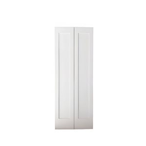 Porte pliante Garson apprêtée blanche à âme pleine et 1 panneau de style shaker, 1 3/4 x 36 x 80 po
