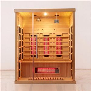 Blisspod Venetian 3-Person Hemlock Full Spectrum Infrared Sauna w/ 11 Heaters and Chromotherapy