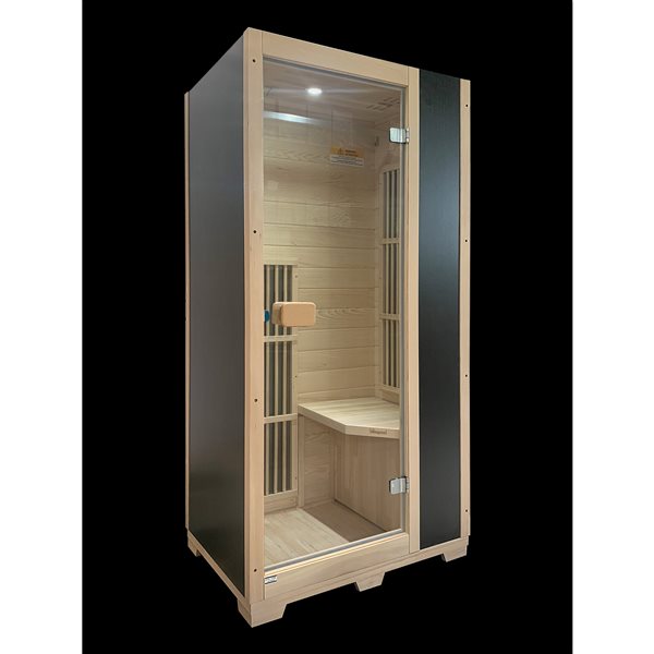Blisspod Vienna 72.8 x 35.4 x 25.6-in Brown Canadian Hemlock 1-Person Infrared Sauna w/ 3 Heaters