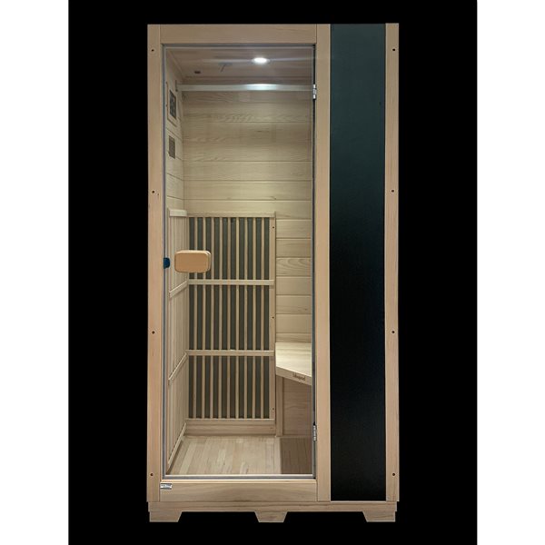 Blisspod Vienna 72.8 x 35.4 x 25.6-in Brown Canadian Hemlock 1-Person Infrared Sauna w/ 3 Heaters