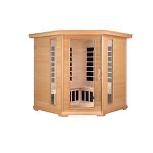 Blisspod Vienna 5-Person Canadian Hemlock Infrared Angled Sauna w/ 12 Heaters