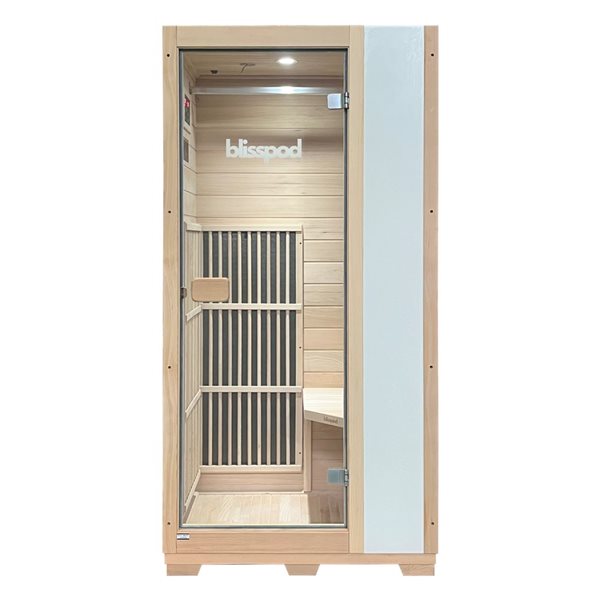 Blisspod Vienna 72.8 x 35.4 x 25.6-in White Canadian Hemlock 1-Person Infrared Sauna w/ 3 Heaters