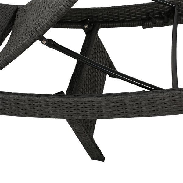 WELLFOR Brown PE Rattan Wicker Outdoor Chaise Lounges w/ Adjustable Backrest - Set of 2