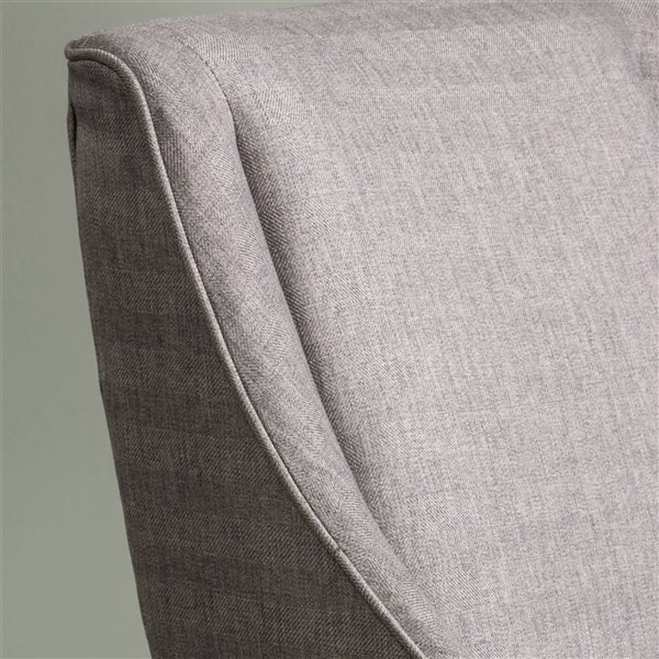 WELLFOR Grey Linen Fabric Upholstered Contemporary Dining Chair