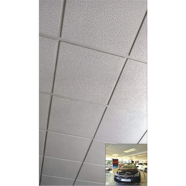 Wexstar 24 x 24-in Fissura 12-Pack White Calcium Silicate Water/Fire Resistant Ceiling Tiles