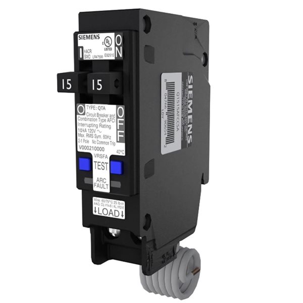 Siemens Twin Arc-Fault 120 V 15 A 1-Pole Circuit Breaker