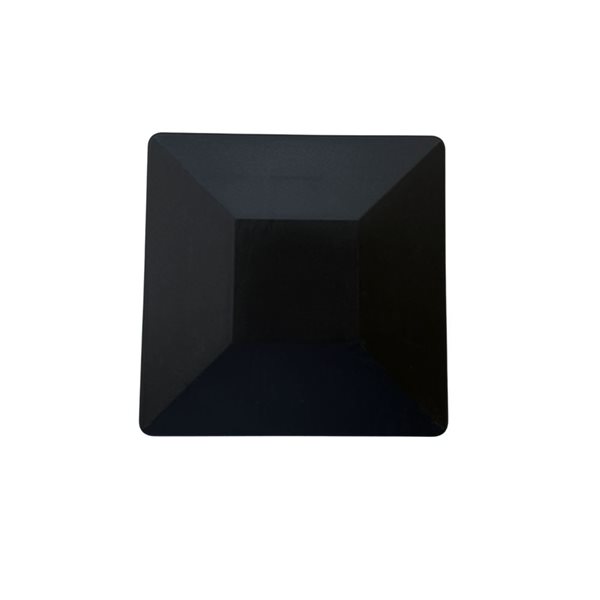 Capuchons de poteau Eazy-Cap de Nuvo Iron pyramidal 4 x 4 po en plastique rigide noir 24/pqt