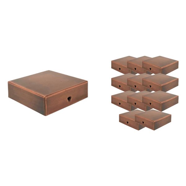 Nuvo Iron Eazy-Cap 4 x 4-in Copper 12-Pack Modern Low-Profile Flat Top Post Cap