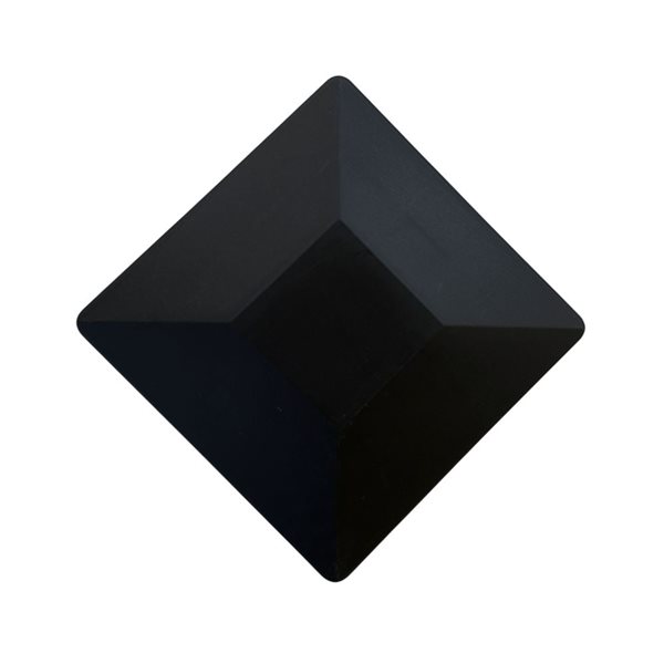 Capuchons de poteau Eazy-Cap de Nuvo Iron pyramidal 6 x 6 po en plastique rigide noir 12/pqt