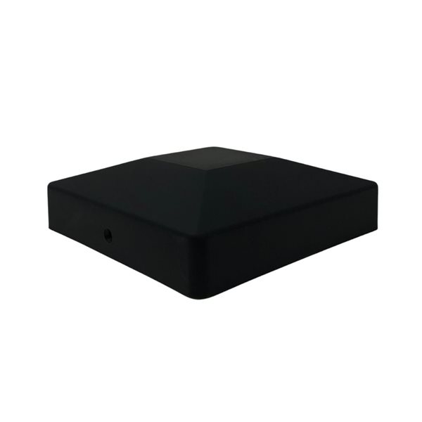 Capuchons de poteau Eazy-Cap de Nuvo Iron pyramidal 6 x 6 po en plastique rigide noir 12/pqt