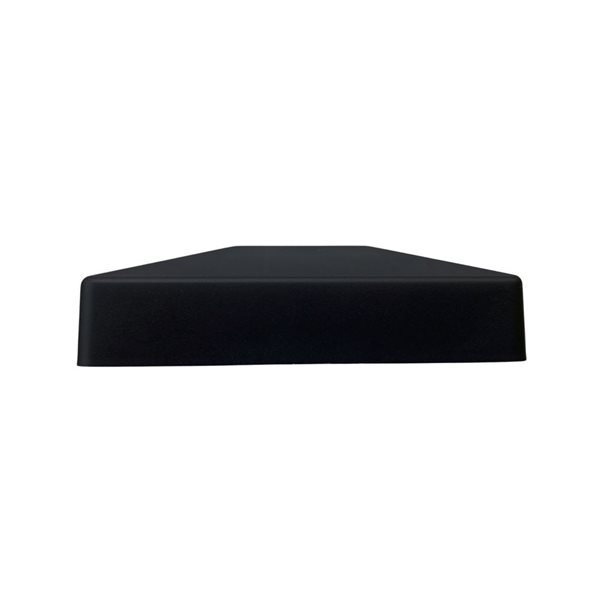 Capuchons de poteau Eazy-Cap de Nuvo Iron pyramidal 6 x 6 po en plastique rigide noir 12/pqt