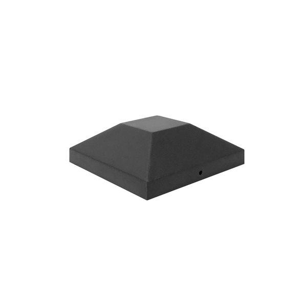 Capuchon de poteau Eazy-Cap de Nuvo Iron pyramidal plat de 4 x 4 po en plastique rigide noir 24/pqt