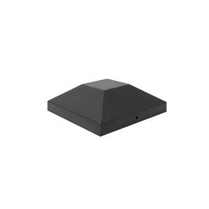 Capuchon de poteau Eazy-Cap de Nuvo Iron pyramidal plat de 4 x 4 po en plastique rigide noir 24/pqt