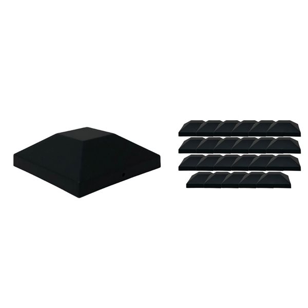 Nuvo Iron Eazy-Cap 4 x 4-in Black 24-Pack Low-Profile Flat Top Plastic Pyramid Post Cap