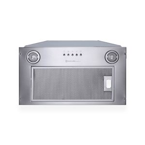 Hotte de cuisine encastrée SA390 de Sakura 24 po en acier inoxydable 450 pi³/min