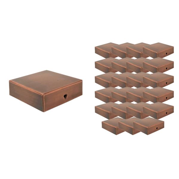 Nuvo Iron Eazy-Cap 4 x 4-in Copper 24-Pack Modern Low-Profile Flat Top Post Cap