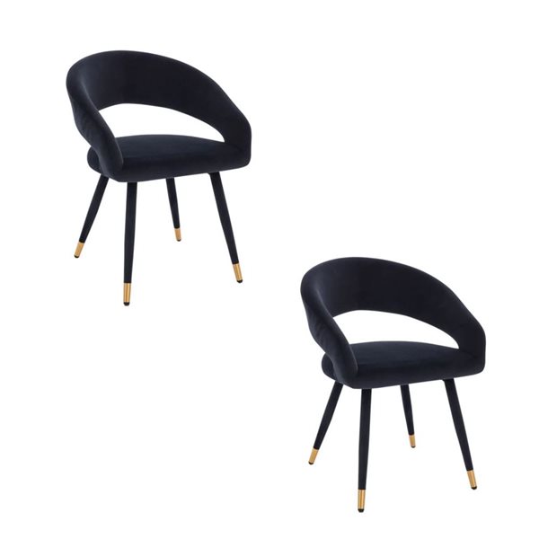 TAKE ME HOME Drye Black Velvet Velvet Dining Chair