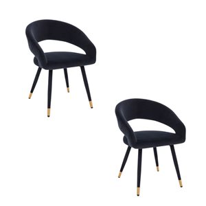 TAKE ME HOME Drye Black Velvet Velvet Dining Chair