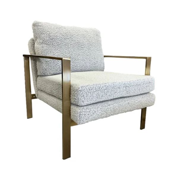 Chaise longue Brandie par TAKE ME HOME en tissu bouclé