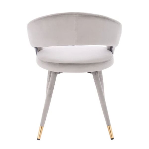 Chaise de salle à manger Drye par TAKE ME HOME en velours gris